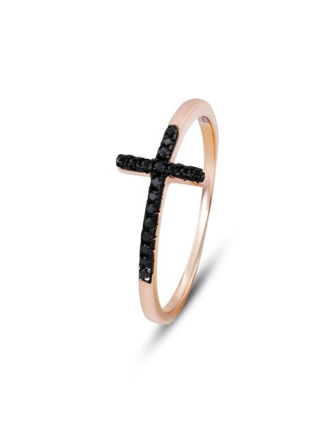 18-karaats rosévergulde ring van 925 zilver