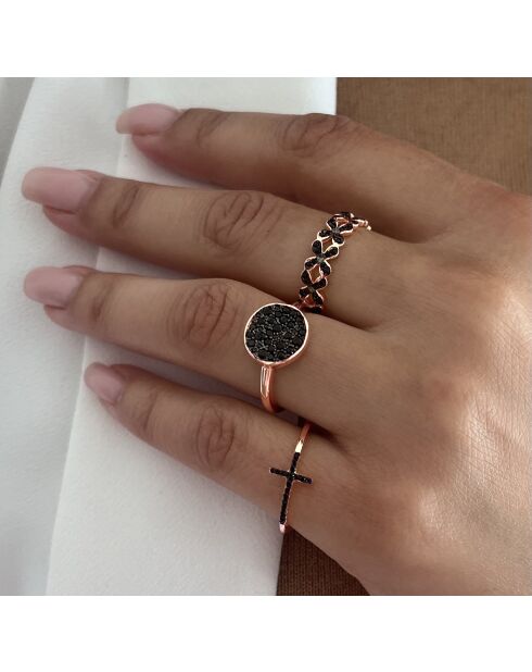 18-karaats rosévergulde ring van 925 zilver