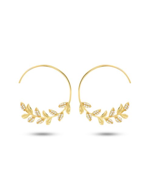Boucles d'oreilles en argent 925 plaqué or jaune 18 carats