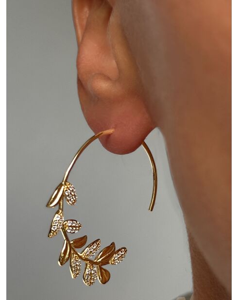 Boucles d'oreilles en argent 925 plaqué or jaune 18 carats