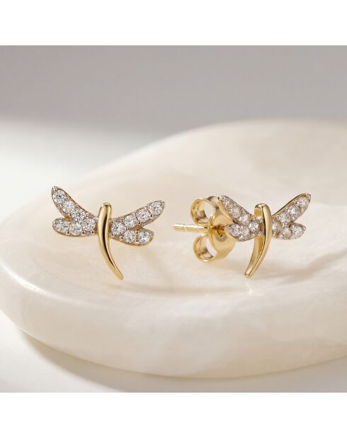 Boucles d'oreilles en argent 925 plaqué or jaune 18 carats