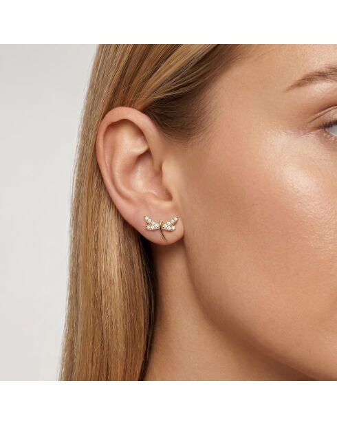 Boucles d'oreilles en argent 925 plaqué or jaune 18 carats