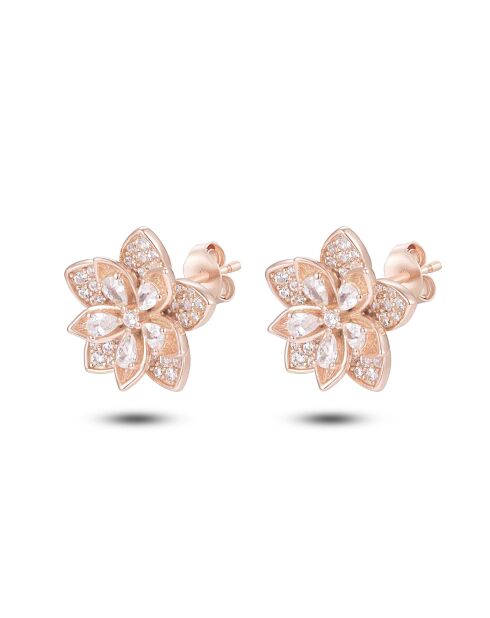 18-karaats rosévergulde oorbellen van 925 zilver