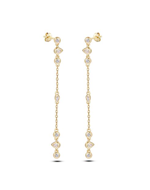 Boucles d'oreilles en argent 925 plaqué or jaune 18 carats