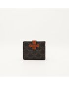 Petit ortefeuille Triomphe Macadam marron - Bon état général - 8.5x10.5cm