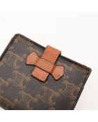 Petit ortefeuille Triomphe Macadam marron - Bon état général - 8.5x10.5cm
