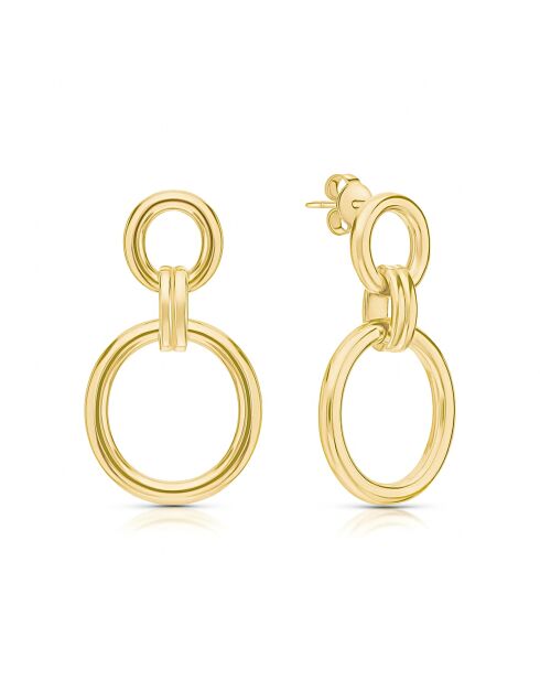 Boucles d'oreilles en argent 925 plaqué or jaune 18 carats