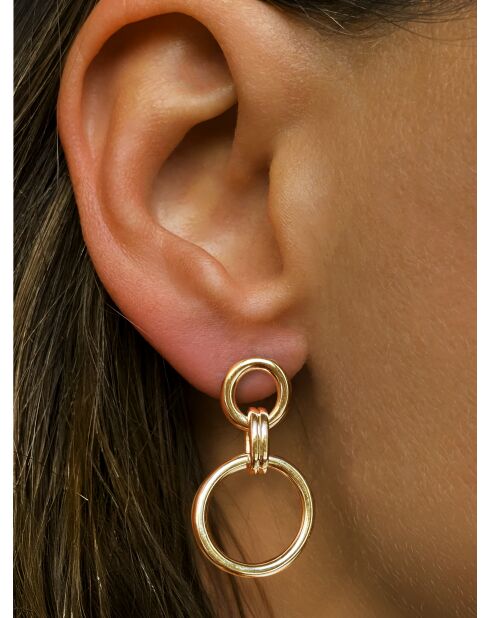 Boucles d'oreilles en argent 925 plaqué or jaune 18 carats