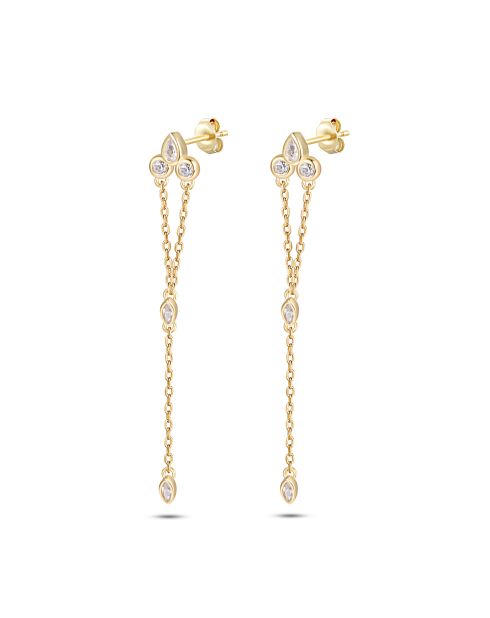 Boucles d'oreilles en argent 925 plaqué or jaune 18 carats