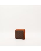 Portafoglio in macadam marrone - Ottime condizioni - 10x11x2cm