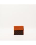 Portafoglio in macadam marrone - Ottime condizioni - 10x11x2cm