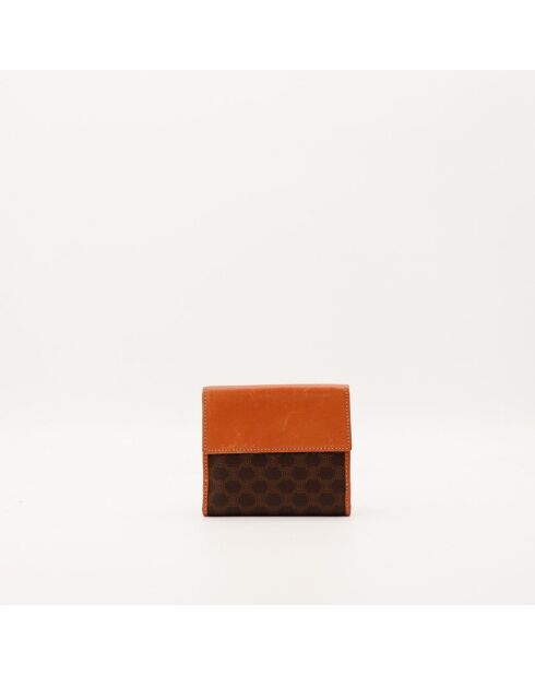 Portafoglio in macadam marrone - Ottime condizioni - 10x11x2cm