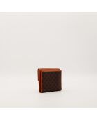 Portafoglio in macadam marrone - Ottime condizioni - 10x11x2cm