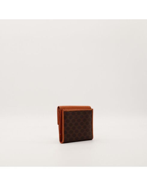Portafoglio in macadam marrone - Ottime condizioni - 10x11x2cm