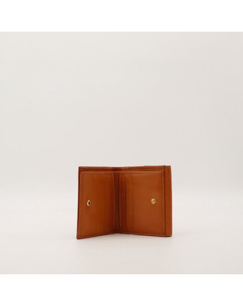Portafoglio in macadam marrone - Ottime condizioni - 10x11x2cm