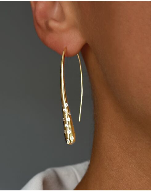Boucles d'oreilles en argent 925 plaqué or jaune 18 carats