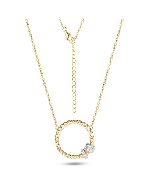 Halskette aus 2-farbig vergoldetem 925er Silber (Silber und 18 Karat Gold)