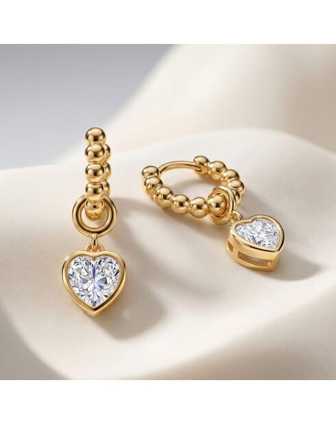 Boucles d'oreilles en argent 925 plaqué or jaune 18 carats