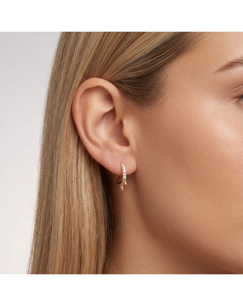 Boucles d'oreilles en argent 925 plaqué or jaune 18 carats