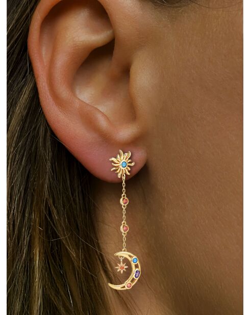 Boucles d'oreilles en argent 925 plaqué or jaune 18 carats