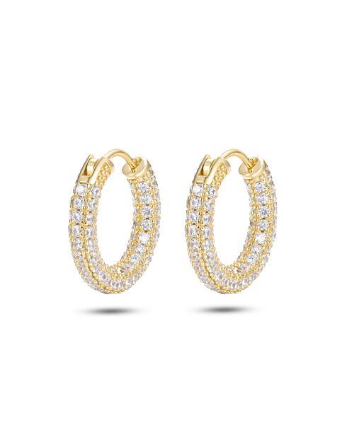 Boucles d'oreilles en argent 925 plaqué or jaune 18 carats