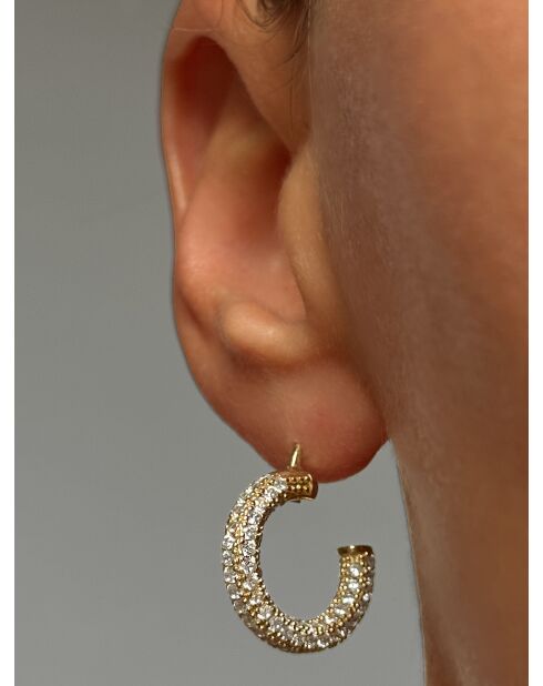 Boucles d'oreilles en argent 925 plaqué or jaune 18 carats