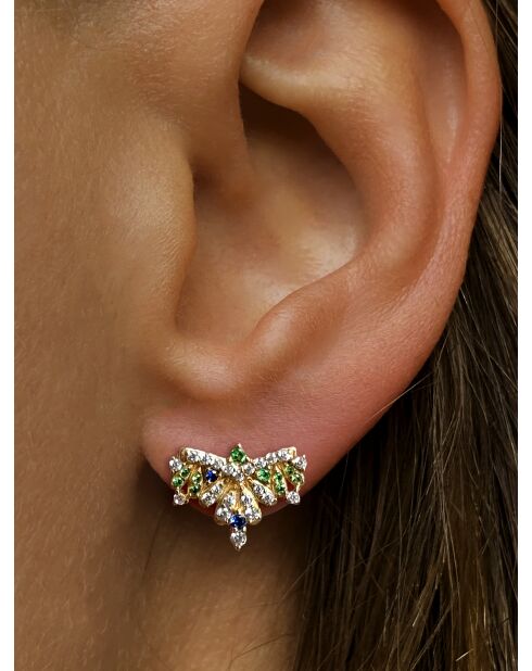 Boucles d'oreilles en argent 925 plaqué or jaune 18 carats