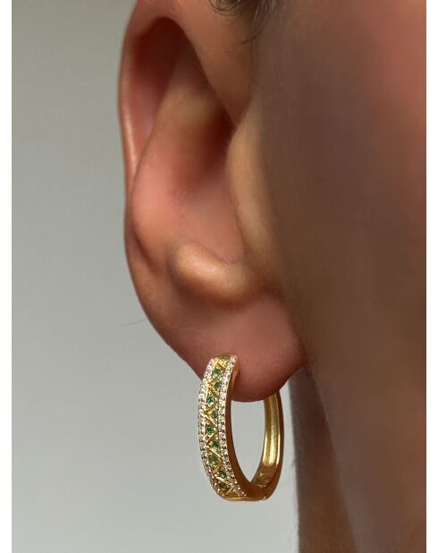 Boucles d'oreilles en argent 925 plaqué or jaune 18 carats