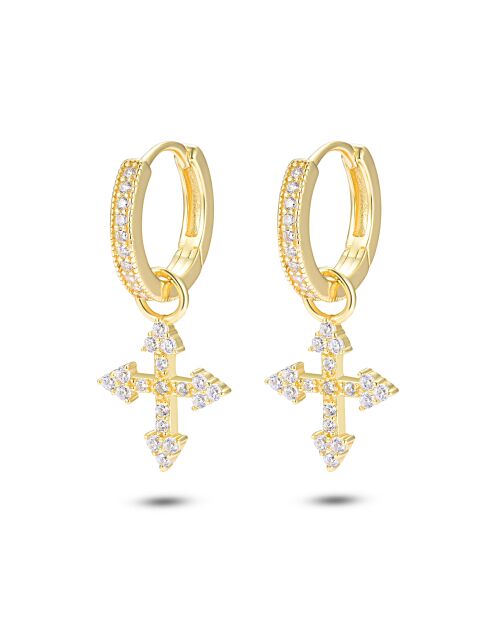 Boucles d'oreilles en argent 925 plaqué or jaune 18 carats