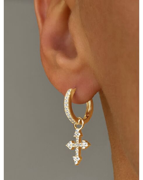 Boucles d'oreilles en argent 925 plaqué or jaune 18 carats