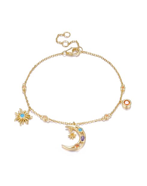18k geelvergulde 925 zilveren armband