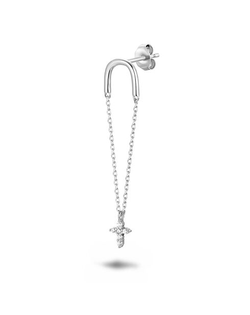 Boucles d'oreilles individuelle en argent 925 blanc