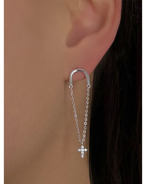 Boucles d'oreilles individuelle en argent 925 blanc