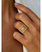 18-karaats geelvergulde ring van 925 zilver