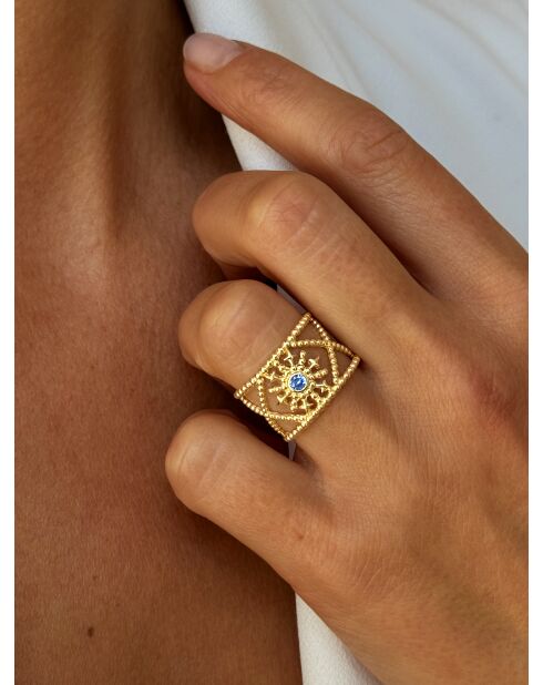 18-karaats geelvergulde ring van 925 zilver