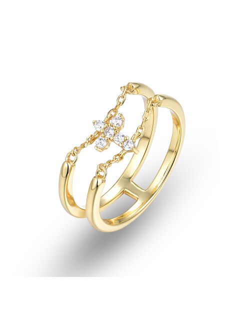 Gele ring van 925 zilver