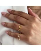 Gele ring van 925 zilver