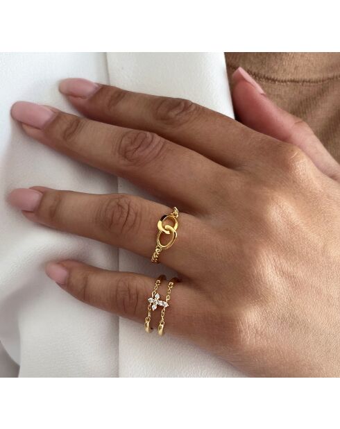 Gele ring van 925 zilver