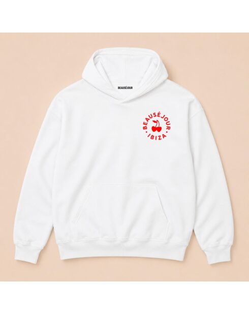 Hoodie en coton Ibiza Cercle blanc