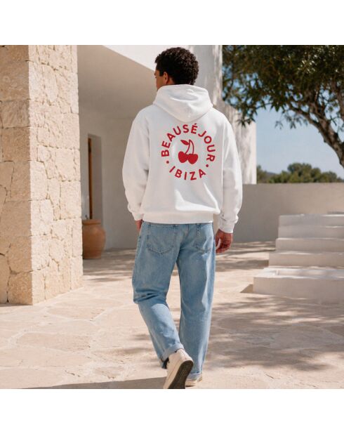Hoodie en coton Ibiza Cercle blanc