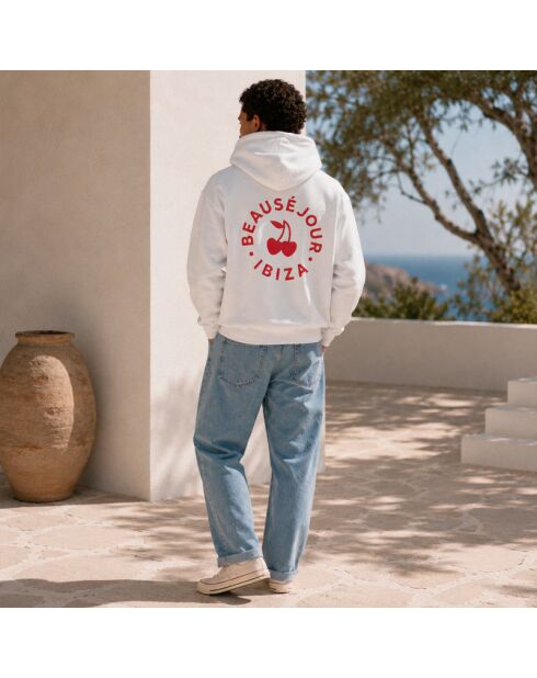 Hoodie en coton Ibiza Cercle blanc