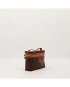 Bruine Macadam toilettas - Zeer goede staat - 15x21x7cm