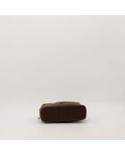 Bruine Macadam toilettas - Zeer goede staat - 15x21x7cm