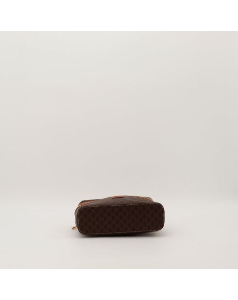 Bruine Macadam toilettas - Zeer goede staat - 15x21x7cm