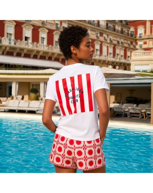 T-shirt Biarritz club in cotone bianco