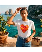 Respira la weißes Baumwoll-T-Shirt