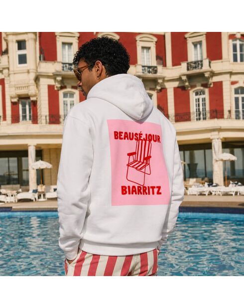 Hoodie en coton Biarritz blanc