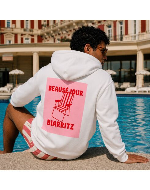 Hoodie en coton Biarritz blanc