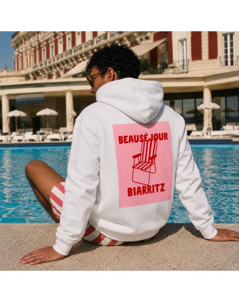 Hoodie en coton Biarritz blanc
