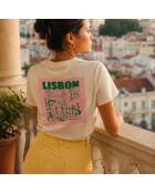 Cremefarbenes T-Shirt Lisbon aus Baumwolle